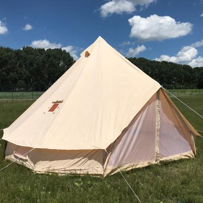 China Straight Tying Type Glamping Waterproof Tent Cotton Canvas Bell Tent For Outdoor Camping For 4 Season for sale