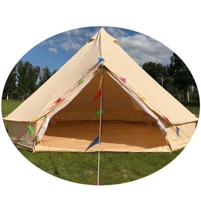 China Straight Tying Type Canvascamp Supply Family Tent 3m 4m 5m 6m 7m Cotton Canvas Outdoor Arabic Bell Tent For Glamping for sale