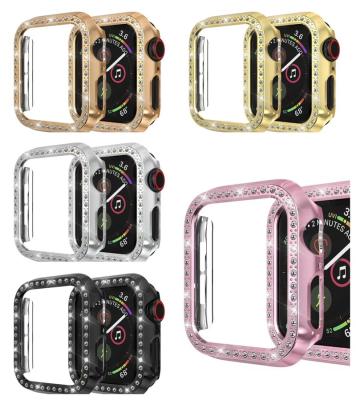 China Luxury PC Smartwatch Case For Apple Watch 38mm 40mm 41mm 42mm 44mm 45mm Diamond Design Shockproof Watch Cover 01 for sale