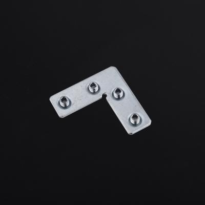 China 325.12/1300A.01 Four Steel Holes L Steel 90 Degree Connector Flat Shape Inner Fastener Flat for sale