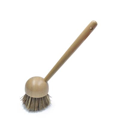 China Sustainable Bamboo Handle Long Pot Kitchen Household Dish Cleaning Brush for sale