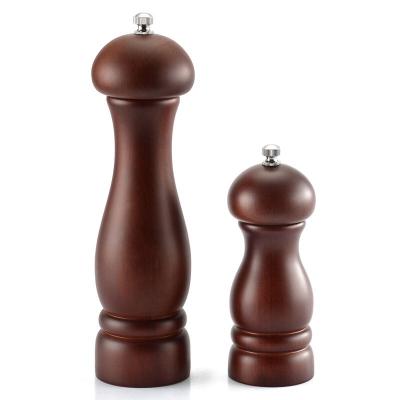 China Hot Selling Kitchen Viable Solid Black Wooden Color Warecook Manual Wooden Pepper Grinder for sale