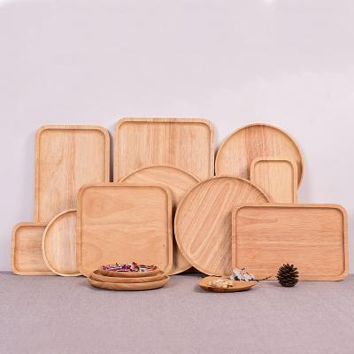 China CLASSIC Tea Dish Restaurant Wooden Dry Serving Tray Rubber Vintage Wooden Tray for sale