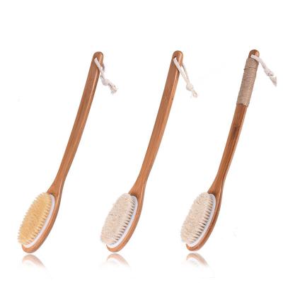 China All Natural Wholesale Wash Supplies Long Handle Ladies Body Skin Care Bamboo Wooden Shower Brush for sale