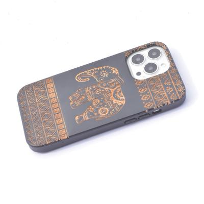 China Custom wholesale logo tpu sublimation shockproof black bamboo empty phone case for sale