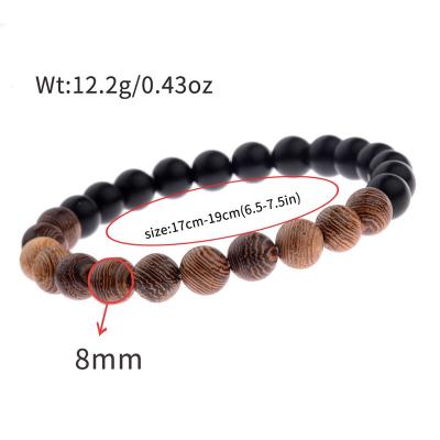 China Hot sale vintage men's wooden bead bracelet, 8mm yoga wooden bracelet for sale