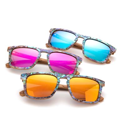 China Fashion Sunglasses Vintage Square Shape Shell Wood Sunglasses, UV400 Bambu Wood Lentes De Sol for sale