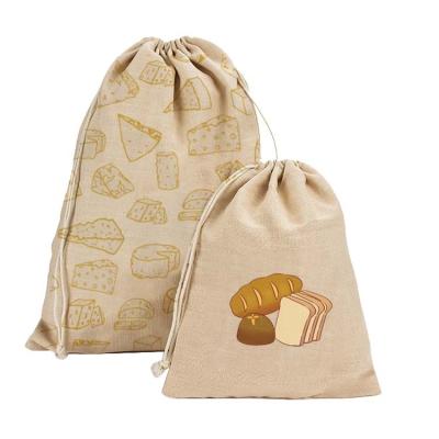 China Recyclable Reusable Nature Bag Canvas Drawstring for Bread Storage and Gift Wrapping for sale