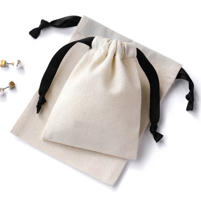 China Reusable Drawstring Closure Cotton Drawstring Bag High End Quality For Jewelry Packaging for sale