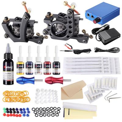 China 2020 Hot Selling Professional Body Art 2 Starter Full Guns Tattoo Full Kit for sale