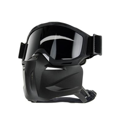 China Motorcycle the popular black detachable motocross riding mask can be customized with LOGO and color goggles for sale