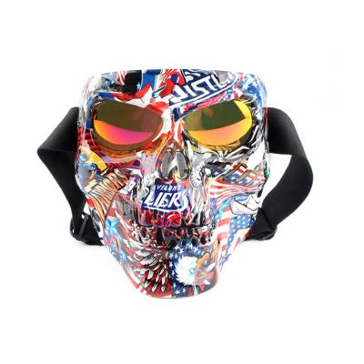 China To Protect Face Tactical Goggles Color Skull Motorcycle Mask Glasses Various Can Be Disassembled HD PC Glass Goggles for sale