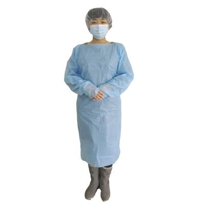 China Eco - Friendly Disposable Cpe Gowns Plastic Gown Visitor PE Gown for sale