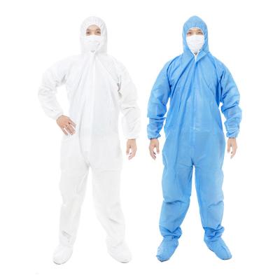 China With Hood Wholesale Waterproof Disposable PP With PE Coverall Personal Protective Coveralls for sale