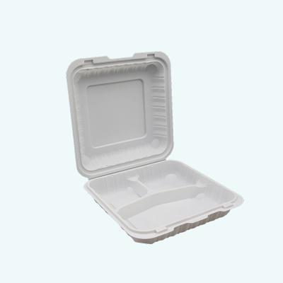 China Biodegradable Disposable Healthy Eco - Friendly Plastic Take Away Food Container 3 Compartment Packaging for sale