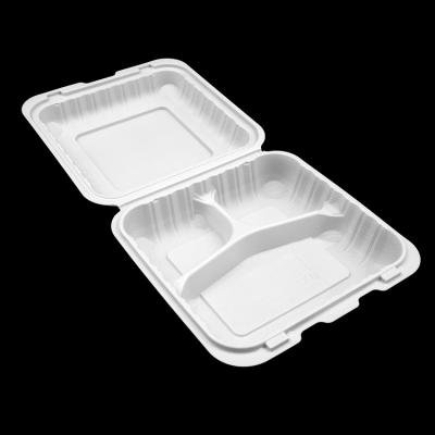 China 3 Compartments Disposable Plastic Meal Container Food Prep Containers Disposable Plastic Container With Food Person for sale