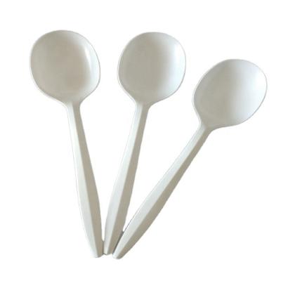 China Eco Friendly Disposable Biodegradable Soup Spoon Customized Plastic Cutlery for sale