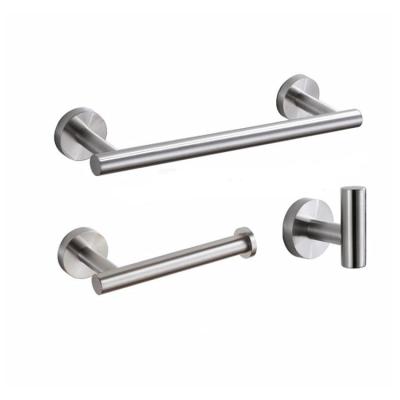 China Wholesale Stocked Bathroom Decor Accessories Set Luxury 304 Stainless Steel Bathroom Wall Towel Rack Set Modern Robe Hook Rack for sale