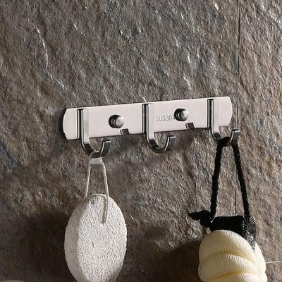 China High Quality Modern Wall Mounted 3 Hooks Metal Stainless Steel Clothes Hooks Hanging Hook for sale