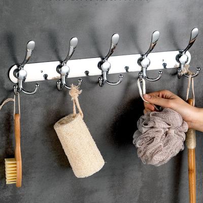 China Sustainable Robe Stainless Steel Coat Racks Silver Mounted Coat Wall Mounted Clothes Rack Office Door Cloth Hanger Hook for sale