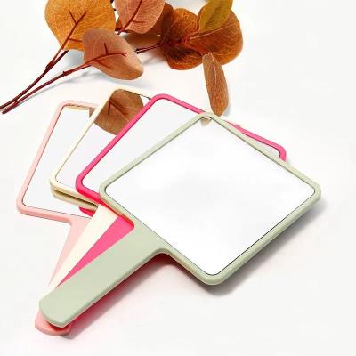 China Private Label Compact Handheld Cosmetic Mirror Portable Single Side Plastic Small Double Sided Custom Logo Square for sale