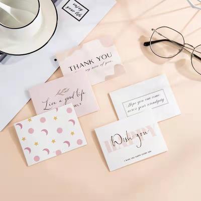 China Custom Printed Greeting Foldable Wedding Valentine Thank You Cards Folded to Support My Small Business with Logo 2022 for sale