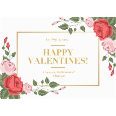 China Simple Custom Wedding Anniversary Valentine Supporting My Small Business Festival Thank You Card Flowers With Logo for sale