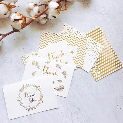 China Gold Hot Stamp Printed Custom Hot Stamping Greeting Festival Thank You Cards For Supporting My Small Business With Logo for sale