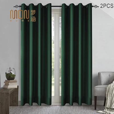 China Blackout Amazon Emerald Darkening Blackout Curtain Hot Selling Green For Bedroom Living Room for sale