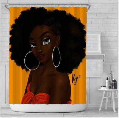 China Amazon Insulated African American Hot Selling Shower Curtains, Polyester Shower Curtain, Cartoon Shower Curtain for sale