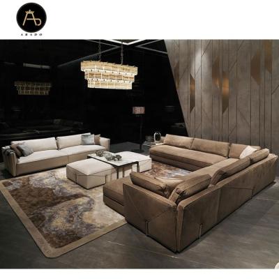 China Italian Modern Luxury Living Room Sofas Customization Customized Color Style Sofa Set Genuine Leather Sofa Set for sale