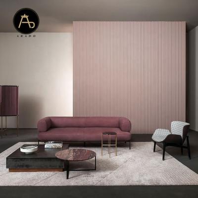 China New Customized Furniture Arado BA-101 Sofa Sets Genuine Leather Luxury Sofa Stainless Steel Modern Home Living Room Furniture Color Design for sale