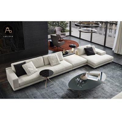 China Latest Customized Italian Living Room L Shape Color 2021 Modern Design Furniture Living Room Upholstered Sofa Set for sale