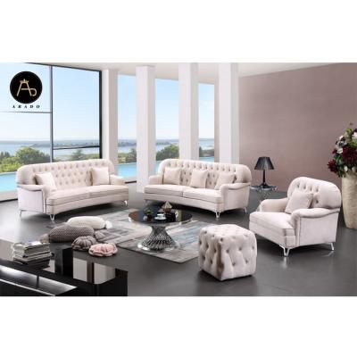 China Customized Color Chesterfield Sofa Design Luxury Most Popular American Style Home Living Room Velvet Set Fabric Or European Style Leather Antique for sale