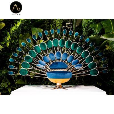 China Customization Factory Peacocks Chair Italian Modern Luxury Public Dining Room Furniture Metal Leisure Area Design Stainless Steel Size&color for sale