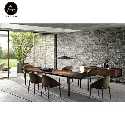 China Italian brand modern design dining table and chairs set (other) villa use adjustable high-end furniture customization for sale