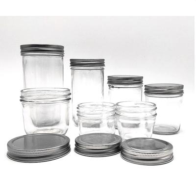 China Sustainable Bulk Custom Clear Glass Food Grade Storage Jar With Lid For Home Storage for sale