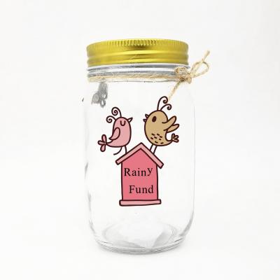 China For home mason jar hot style wholesale coin saving glass jar with good price for sale