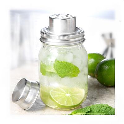 China Best Quality Clear Glass Cocktail Drink Shaker Sustainable Mason Jar Design With Good Service for sale