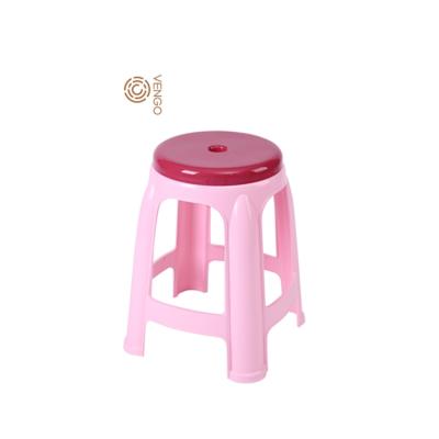 China Eco - Friendly Home Shower Good Quality Blue Price Stool Round Stackable Plastic Stool for sale