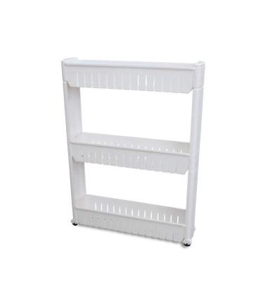 China Sustainable Plastic Bathroom And Kitchen Storage Shelf Slim Shelf for sale