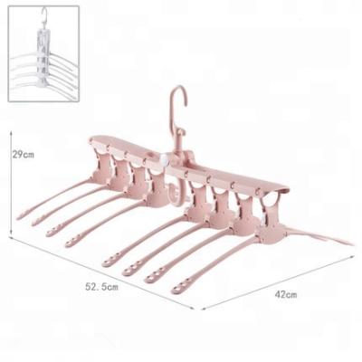 China Wholesale Non-slip Plastic Folding Folding Space Saving Adjustable Hanger for sale