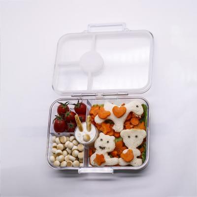 China Tritan Microwavable Transparent Lunch Box Portable Meal Prep Containers for sale