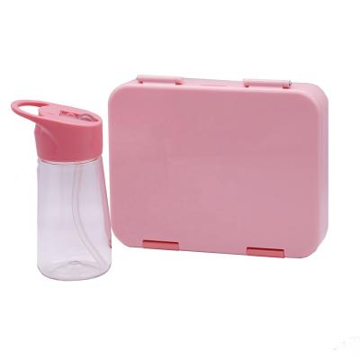 China Removable Kids Microwavable Lunch Box And Water Bottle With Bento Dividers For Food Container Plastic Lunch Box for sale