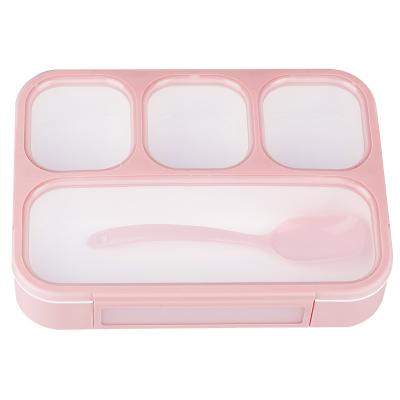 China Portable Microwavable Kids Bento Box Students Four Grid Separate Fruit Lunch Box for sale