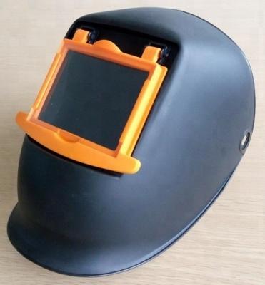 China HMT Colored Frame Flip Up Fixed Shade Welding Helmet Passive Hood New Style 110x90mm for sale