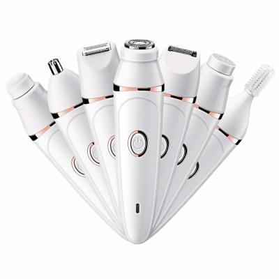 China Portable Mini Painless 7 in 1 Painless Hair Remover USB Epilator Rechargeable Eyebrow Trimmer Hair Removal For Woman for sale