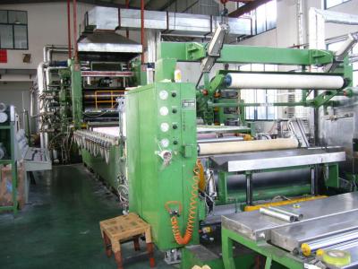 China PLC de Kalendermachine 4 van Controlemechanismepvc Broodje voor Kunstlederen Groene Kleur Te koop