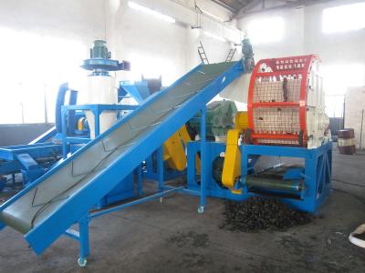 China 48KW Waste Tyre Recycling Equipment , PE / Rubber Tire Shredder Machine for sale