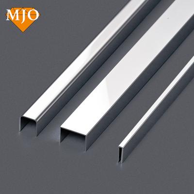 China Foshan supplier MJO contemporary wholesale metal tile profiles U shape high quality stainless steel tile trim for wall building decoration for sale